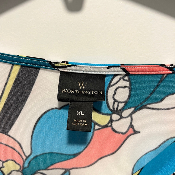 Worthington Women's Cowl Neck Floral Blouse XL (b4) - Picture 2 of 4